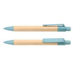 Esfero Boligrafo Madeira Elaborado en Paja de Trigo - Azul