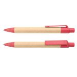 Esfero Boligrafo Madeira Elaborado en Paja de Trigo - Rojo