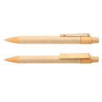 Esfero Boligrafo Madeira Elaborado en Paja de Trigo - Naranja
