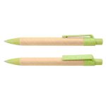 Esfero Boligrafo Madeira Elaborado en Paja de Trigo - Verde Limon