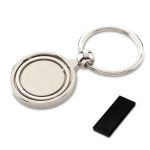 Llavero Metalico Centro Giratorio con Caja Individual - Plateado