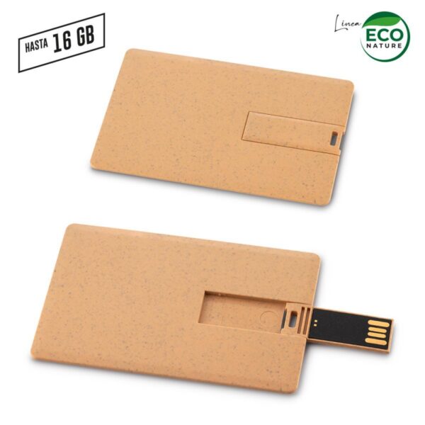 Memoria USB Credit Card Eco Nature Fibra de Trigo