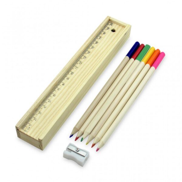 Kit Escolar Juego 6 Colores Regla y Tajalapiz