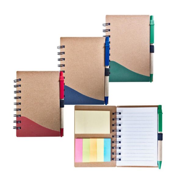 Libreta Agenda Ecologica Con Notas Adhesivas y Esfero