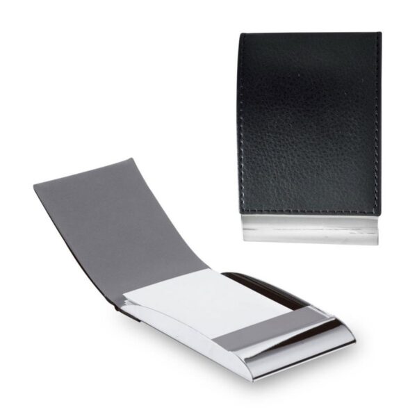 Estuche Porta tarjetas De Lujo En metal Y Tapa En Cuero