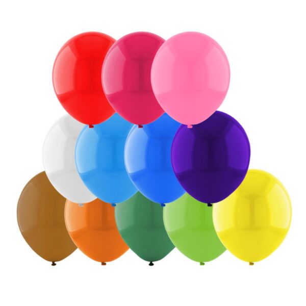 Globo Corriente R12 Paq. de 50 surtido Colores clásicos