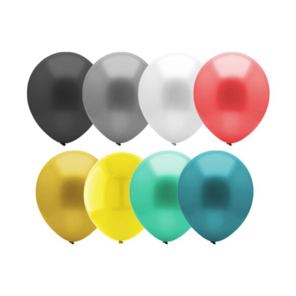 Globo Satinado R12 Paquete de 12 Globos Surtidos