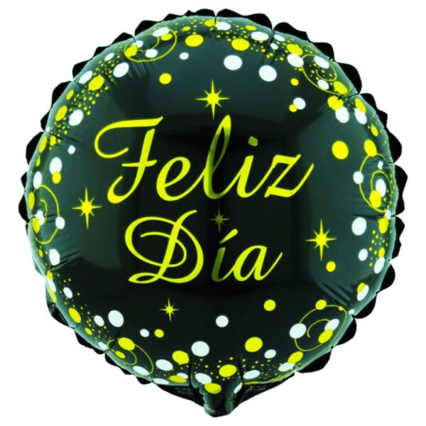 Globo M10" Redondo Feliz Día Negro