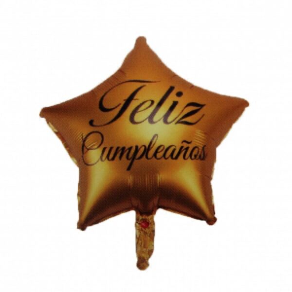 Globo M18" Estrella Feliz Cumpleaños Dorado