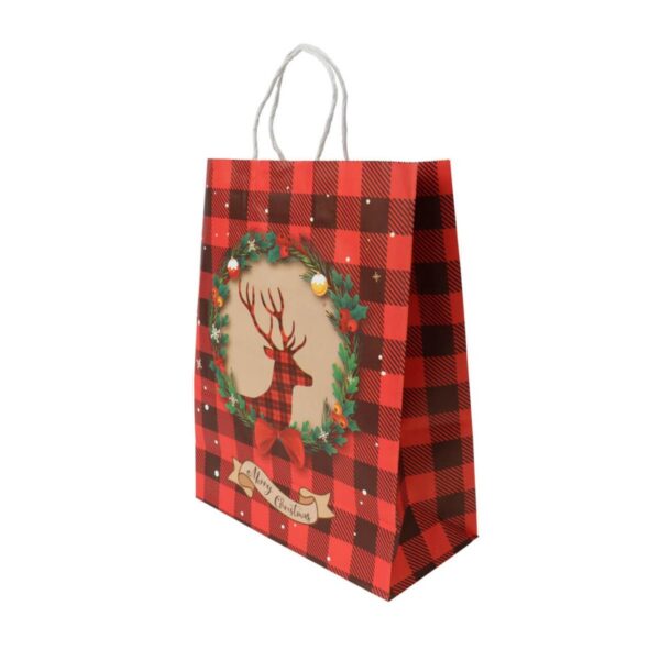 Bolsa Navideña con Diseño de Reno Papel Craft