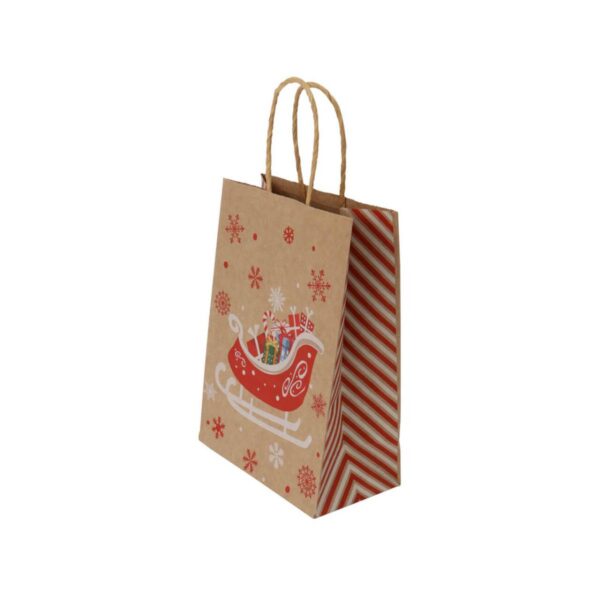 Bolsa Navideña con Diseño de Trineo Papel Craft