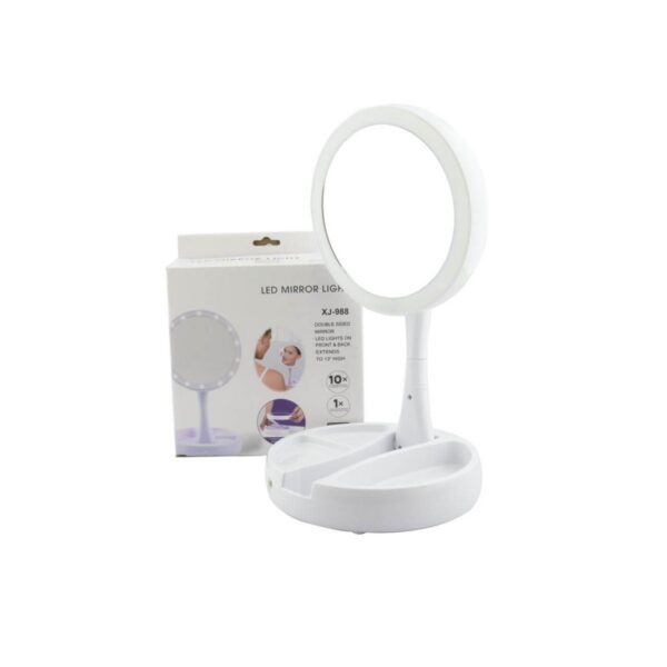 Espejo LED Usb Plegable Aro Giratorio De 360º
