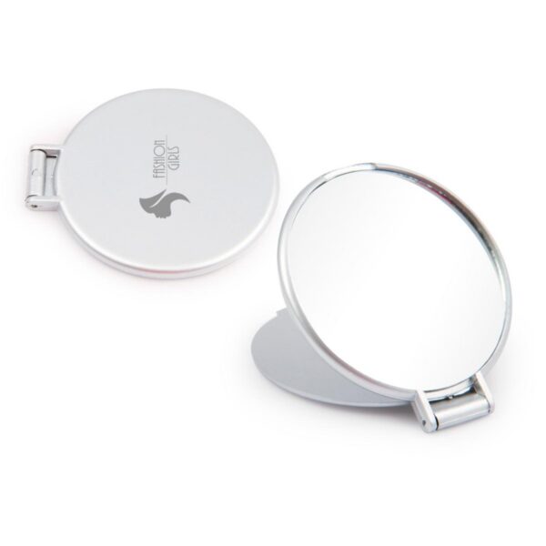Espejo Redondo de Bolsillo Tapa Plegable Plateado