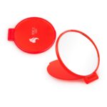 Espejo Redondo de Bolsillo con Tapa Plegable - Rojo