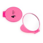 Espejo Redondo de Bolsillo con Tapa Plegable - Rosado