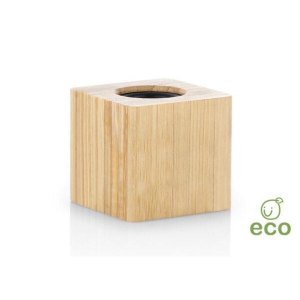 Parlante Altavoz Bluetooth Cubo Eaborado en Bambú
