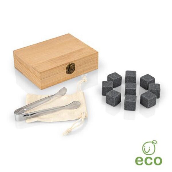 Set de Cubos de Hielo Whiskey Stone Elaborado en Bambú