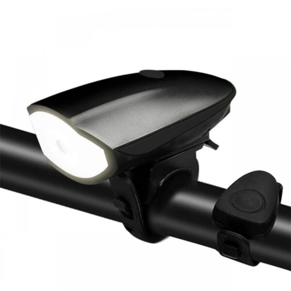Luz Recargable para Bicicleta con Bocina en Plastico