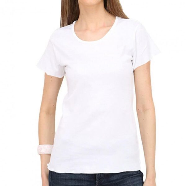 Camiseta Dama Algodón Licrado con Cuello Redondo