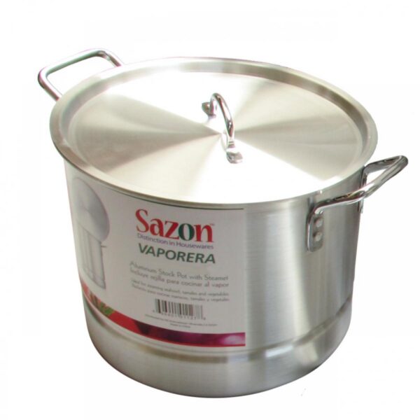 Olla Tamalera Vaporera No 3 Aluminio Repujado