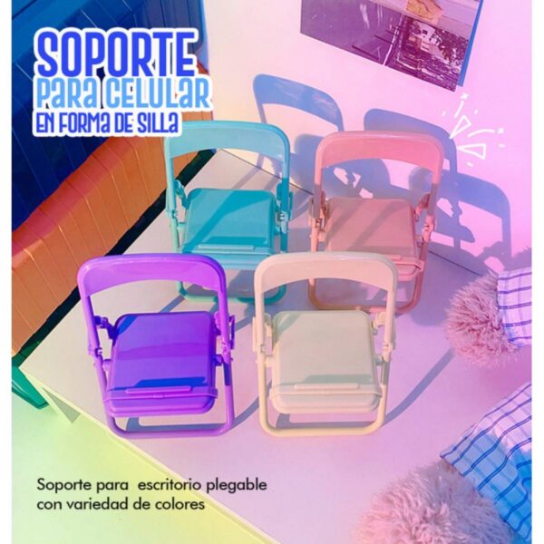 Mini silla Plástica porta celular Diseño Plegable