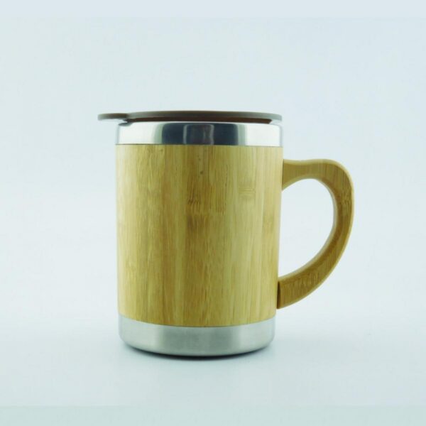 Vaso Mug Viajero Bambú Doble Pared Termo