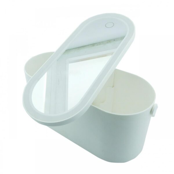 Cosmetiquero Espejo en Plastico con Tapa