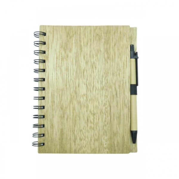 Agenda Libreta Ecológica Madera 70 Hojas Blancas Rayadas