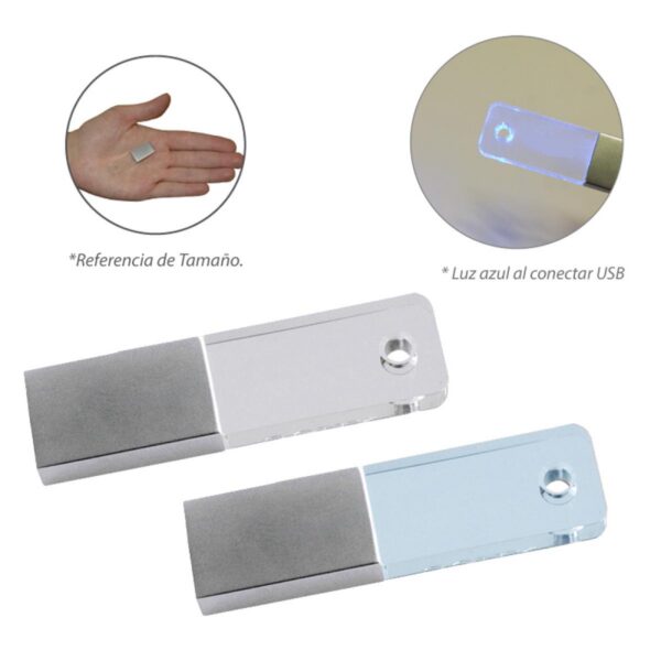 Memoria USB Mini Crystal Luz Led Incorporada