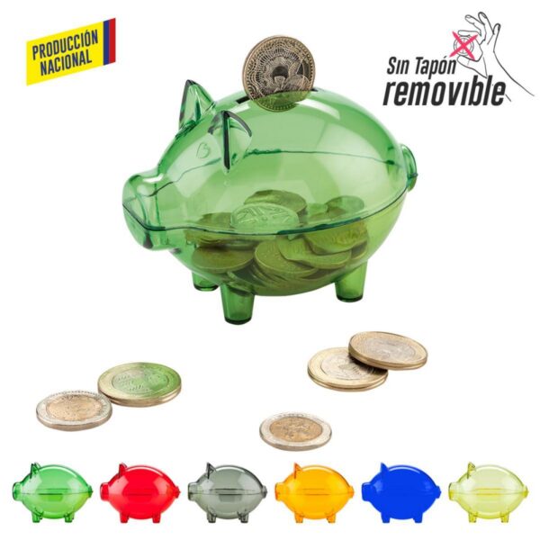 Alcancia Mini Con Diseño Cerdito Cristal