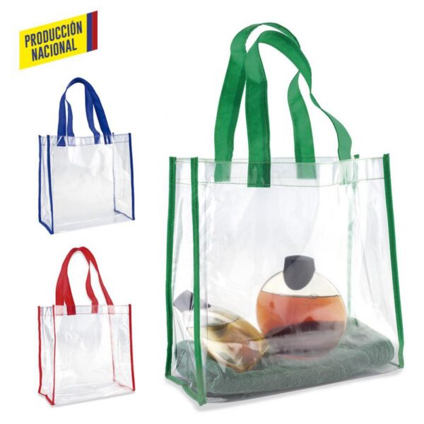 Bolsa Plástica Clear Zuzy Con Ribete De Color
