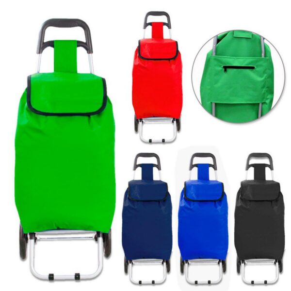 Carrito de Mercado Trolley Con Bolsa en Poliester