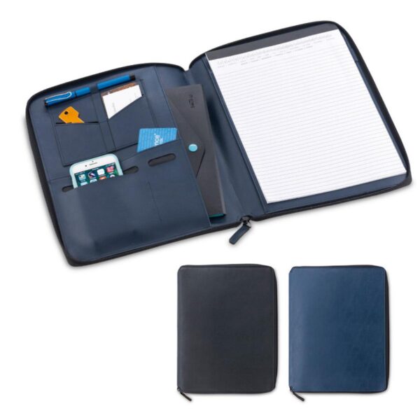 Folder Carpeta Zipper en Polieuretano con Bloc de Notas