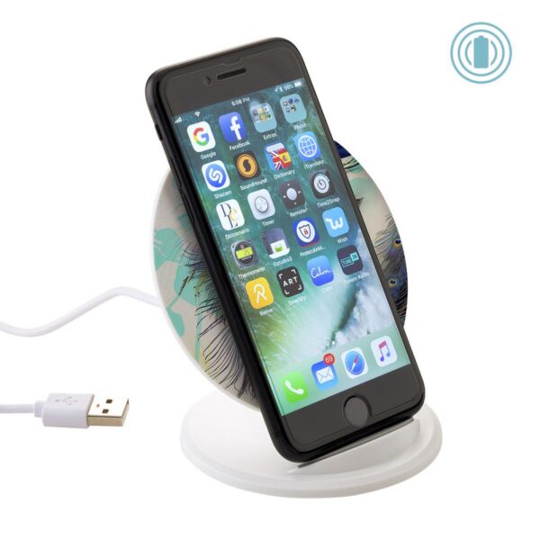 Cargador Inalambrico Round Plastico Soporte Para Celular