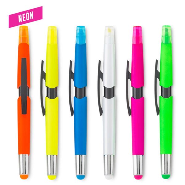 Esfero Boligrafo Royce Neon 3-1 Resaltador Stylus