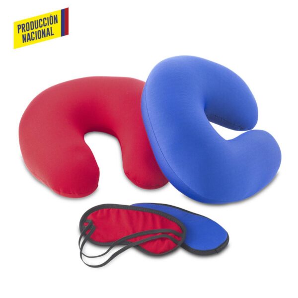 Set Cojin Viaje Pillow Para Cuello Antifaz Tela
