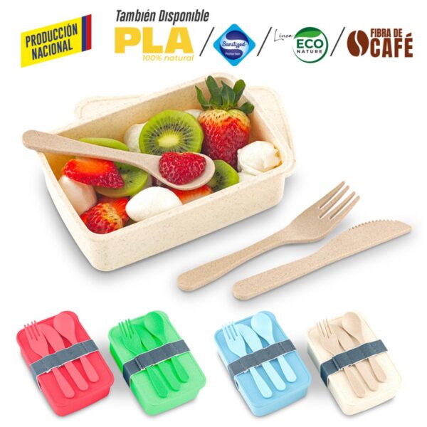 Portacomidas con Cubiertos Eco Square Ii -prod Nal