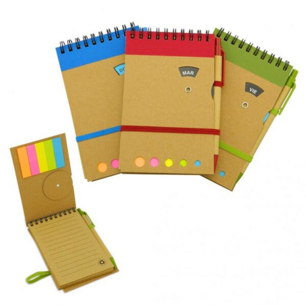 Libreta Agenda Ecologica en Carton Reciclado con Esfero
