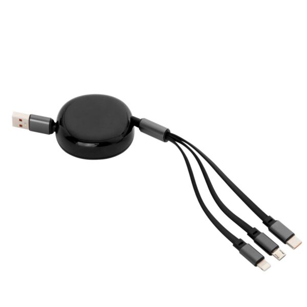 Cable Retráctil de Carga Jack Con 3 Conectores