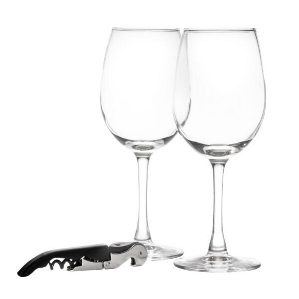 Set de Copas Vino Sacacorchos Brindis 350ml