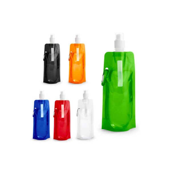 Botella Sport Flexible Tapa Rosca Boquilla y Mosqueton
