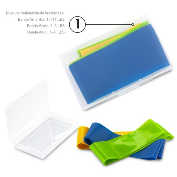 Set De 3 Bandas Elasticas Latex Nivel de Resistencia