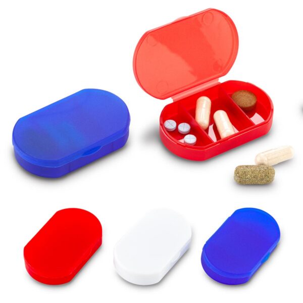 Pastillero Plastico con 3 Compartimientos Internas