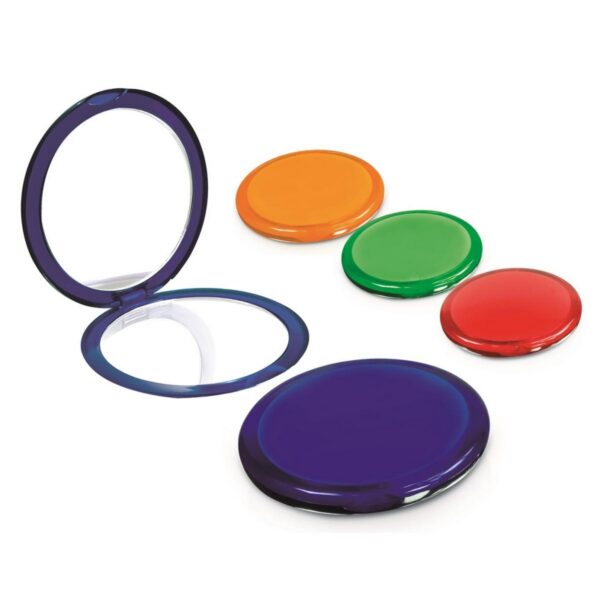 Estuche Plastico Con Espejo Circular Doble