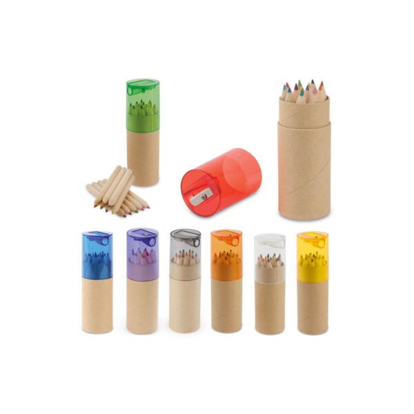 Kit 12 Colores Eco estuche Carton Tapa Sacapuntas