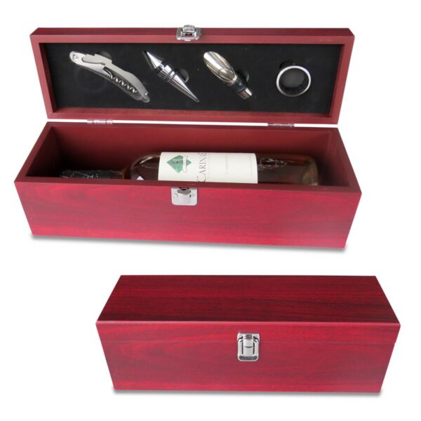 Set de Bar y Portavino II en Estuche Hecho en Madera