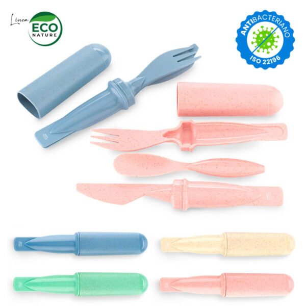 Set De Cubiertos Eco Antibacteriano en Plastico