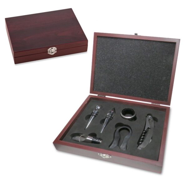Set de Vino 6 Utensilios Remy Ii Elaborado en Madera