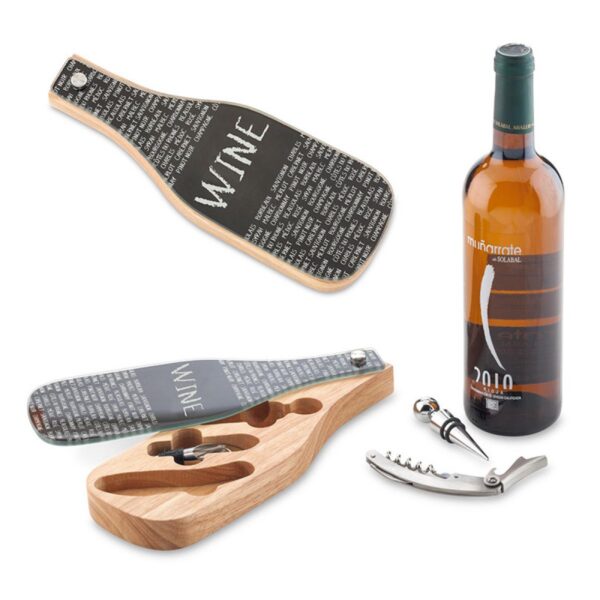 Set De Vino Con Vidrio Multiusos Con Tabla de Quesos