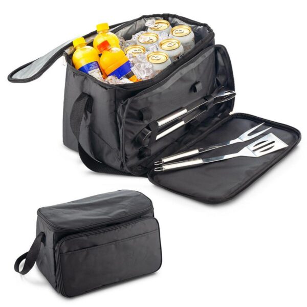 Nevera Lonchera Con Set Bbq 3 Utensilios